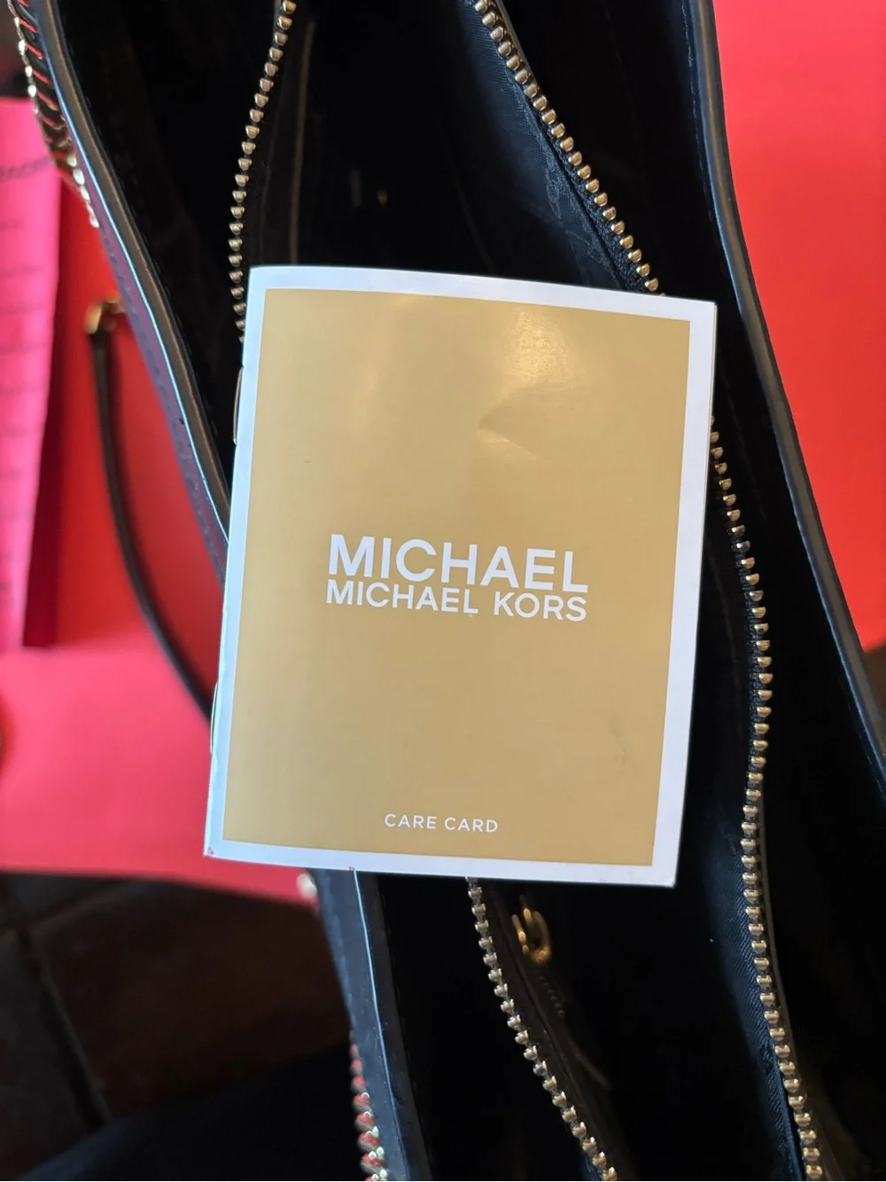 Michael Kors Black Quilted Leather Shoulder Bag with Gold Hardware
